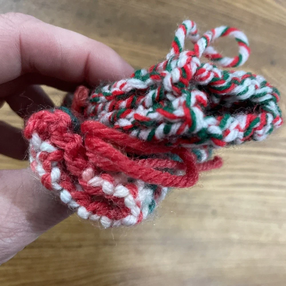 Vintage‎ Knitted Christmas Ornaments Mittens With Bells